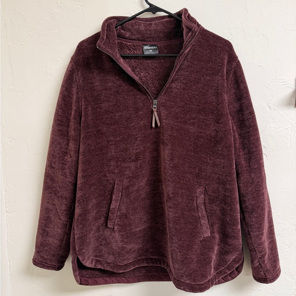 32 Degrees Plush Quarter-Zip Pullover - Burgundy